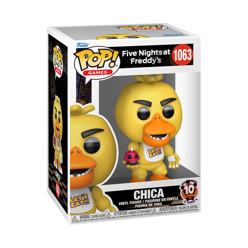 Load image into Gallery viewer, Funko POP! Games: Five Nights at Freddy&#39;s - Chica with Cupcake (10th Anniversary) Vinyl Figure
