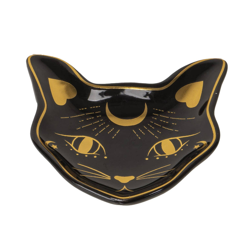 Black Cat Mystic Mog Ceramic Trinket Dish