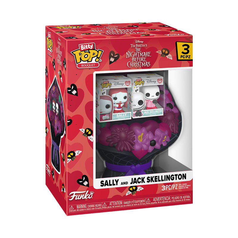 Cargue la imagen en el visor de la galería, Funko Bitty POP! Rides: Disney - NBC Bouquet Sally &amp; Jack Skellington (Valentine) Vinyl Figure
