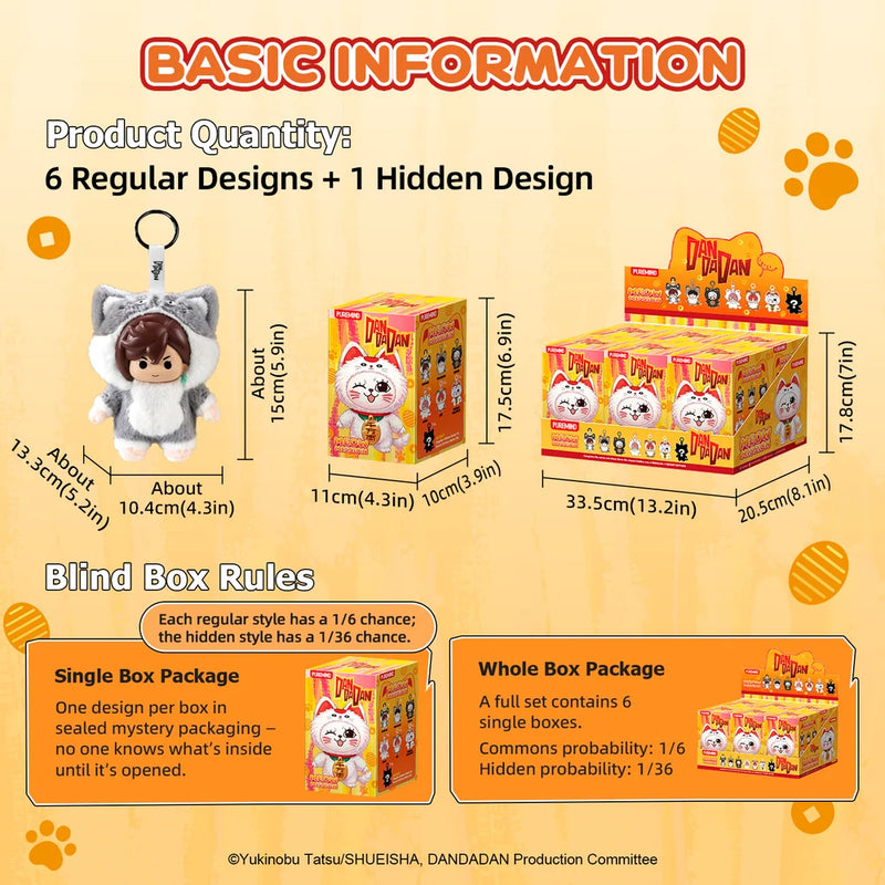 Load image into Gallery viewer, Puremind x Dan Da Dan Meow Mission Plush Series Vinyl 1pc Plush Mystery Box
