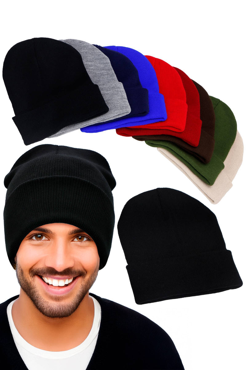 Load image into Gallery viewer, Adults Classic Solid Acrylic Cuffed Beanie
