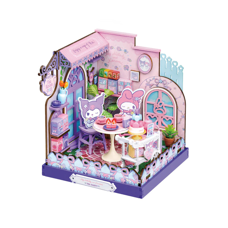 Cargue la imagen en el visor de la galería, Hands Craft My Melody and Kuromi - Tea Party DIY Miniature House Figure
