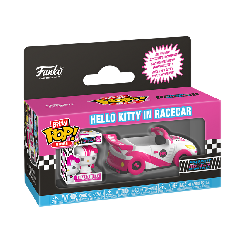 Cargue la imagen en el visor de la galería, Funko Bitty POP! Rides: Sanrio - Hello Kitty in Racecar Vinyl Figure
