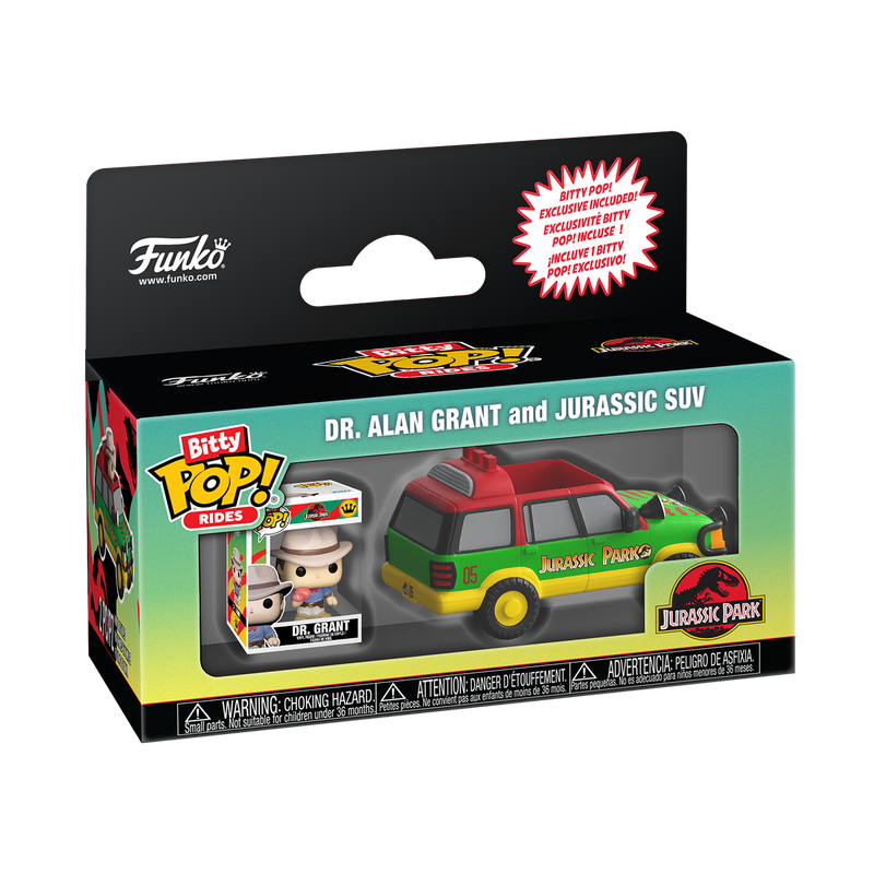 Load image into Gallery viewer, Funko Bitty POP! Rides: Jurassic Park - Dr. Alan Grant and Jurassic SUV Vinyl Figure
