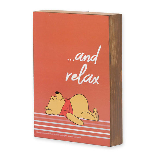 Open Road Brands Disney: Winnie the Pooh - Relax Striped Wood Wall Decor