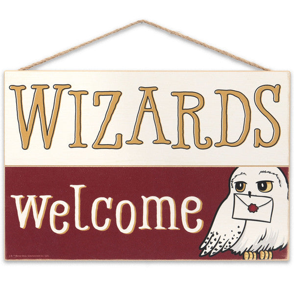 Harry Potter - Hedwig Wizards Welcome Hanging Wood Wall Decor