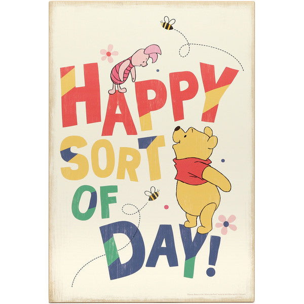 Disney: Winnie the Pooh - "Happy Sort Of Day" Wood Wall Decor