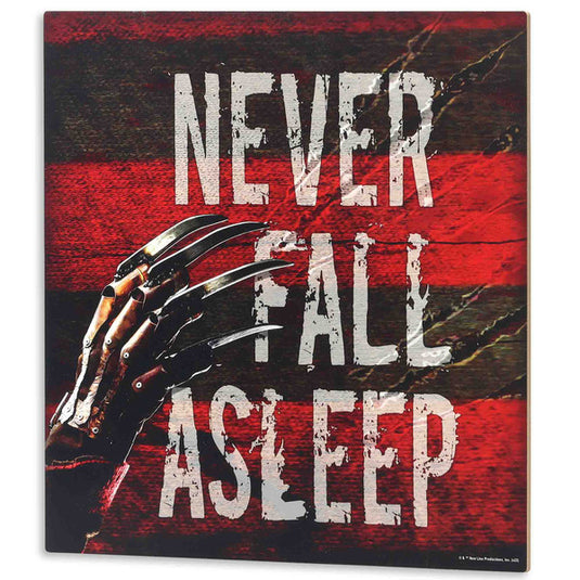 Open Road Brands Warner Bros. A Nightmare on Elm Street Never Fall Asleep Wood Wall Decor