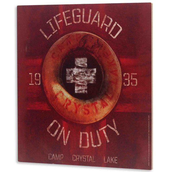 Cargue la imagen en el visor de la galería, Warner Bros. Friday the 13th Lifeguard On Duty Wood Wall Decor
