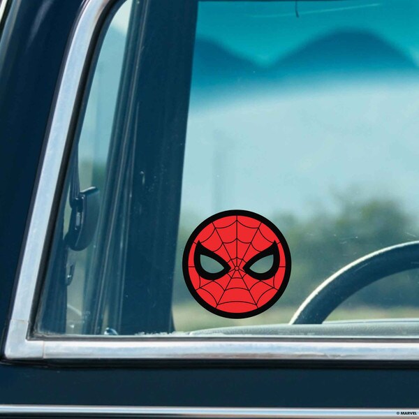 Cargue la imagen en el visor de la galería, Open Road Brands: Marvel Spider-Man Face Round Adhesive Decal
