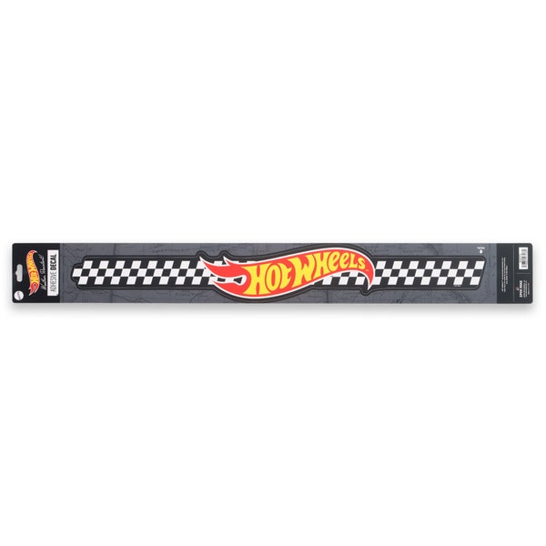 Cargue la imagen en el visor de la galería, Open Road Brands: Hot Wheels Checkered Flag  Long Landscape Adhesive Decal
