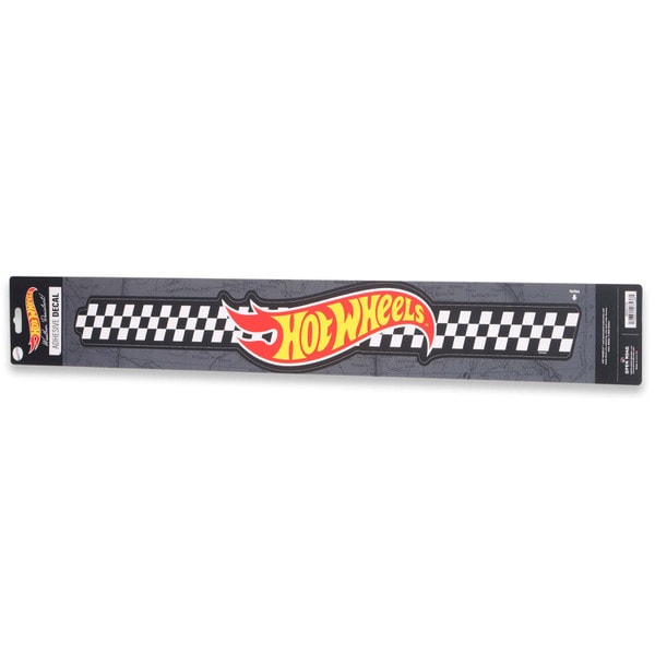 Cargue la imagen en el visor de la galería, Open Road Brands: Hot Wheels Checkered Flag  Long Landscape Adhesive Decal
