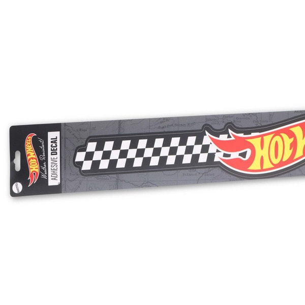 Cargue la imagen en el visor de la galería, Open Road Brands: Hot Wheels Checkered Flag  Long Landscape Adhesive Decal
