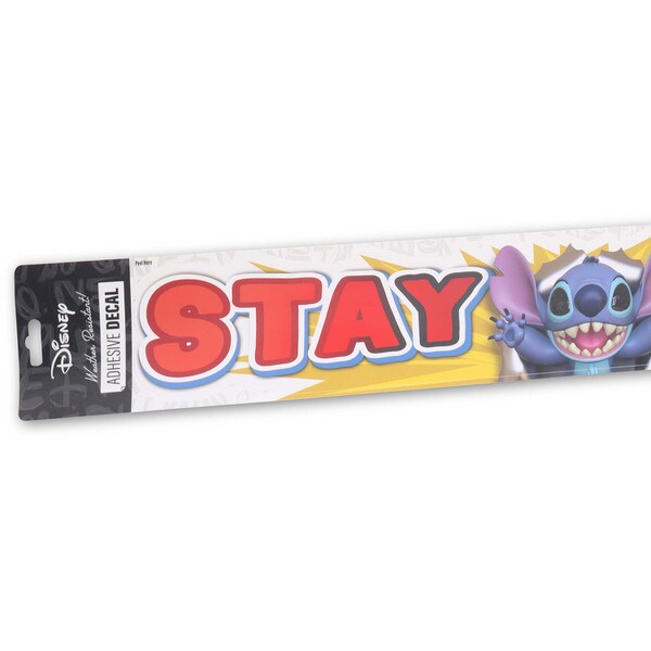 Chargez l&#39;image dans la visionneuse de la galerie, Open Road Brands: Disney Stitch Stay Back Long Landscape Adhesive Decal
