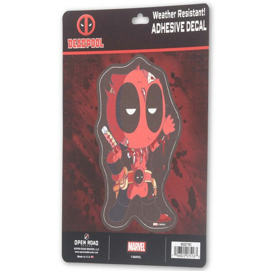 Open Road Brands: Marvel Deadpool Cartoon Adhesive Decal