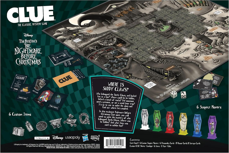 Cargue la imagen en el visor de la galería, USAopoly CLUE: Disney The Nightmare Before Christmas Board Game
