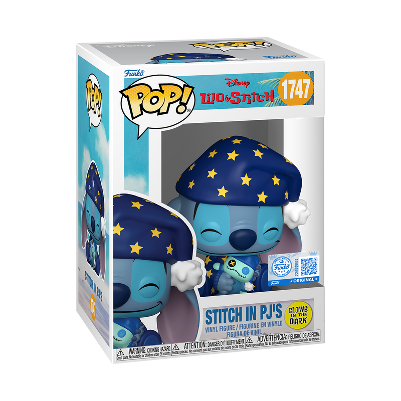 Load image into Gallery viewer, Funko Pop! Disney: Lilo &amp; Stitch - Stitch In PJ's Glow In The Dark Vinyl Figure
