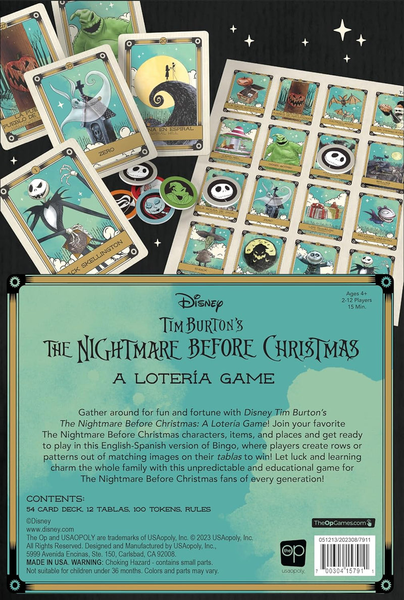 Cargue la imagen en el visor de la galería, USAopoly Lotería: Disney Tim Burton’s The Nightmare Before Christmas Traditional Loteria Game
