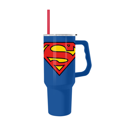 Dc Comics Superman Logo Icon 40oz Stainless Steel Tumbler w Handle