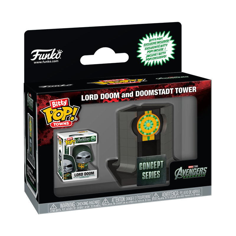 Load image into Gallery viewer, Bitty Pop! Towns Lord Doom and Doomstadt Tower
