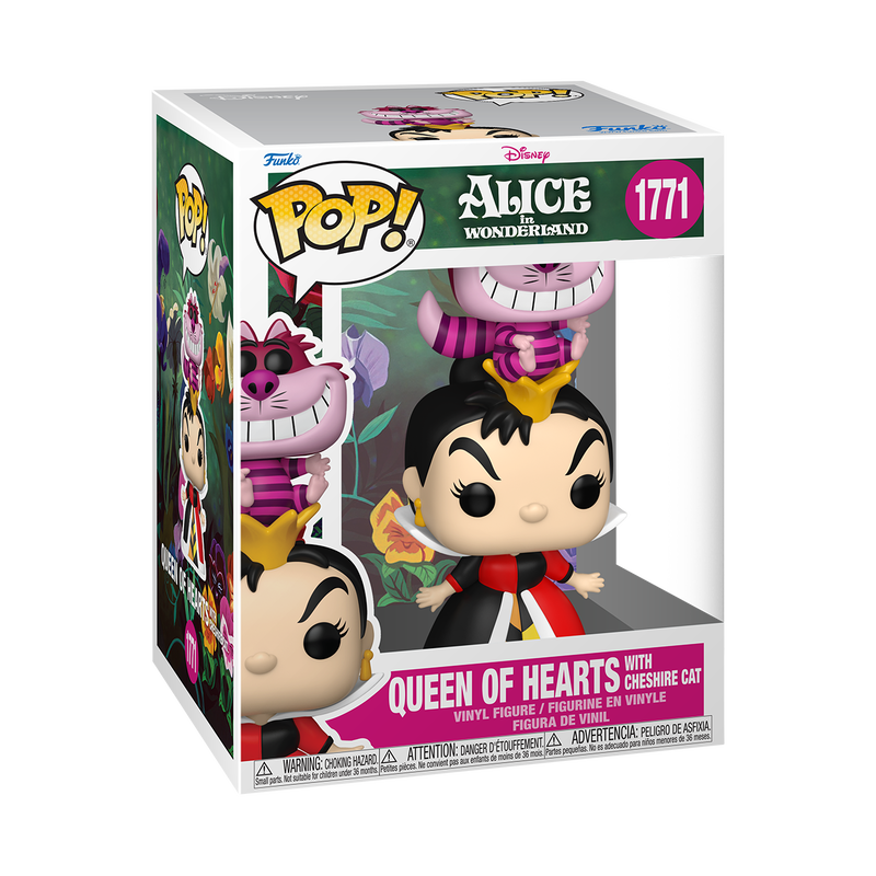 Chargez l'image dans la visionneuse de la galerie, Funko POP! Disney: Alice in Wonderland 70th - Queen of Hearts with Cheshire Cat Vinyl Figure
