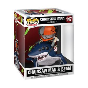 Funko POP! Ride Deluxe Animation: Chainsaw Man - Chainsaw Man & Beam Vinyl Figure