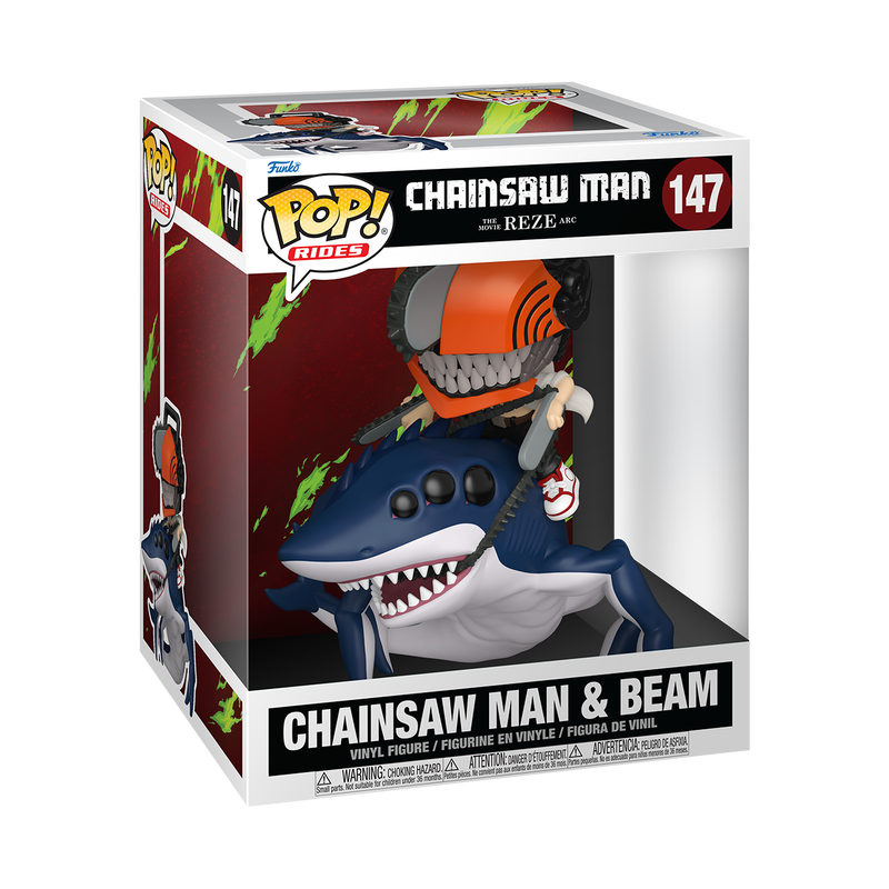 Load image into Gallery viewer, Funko POP! Ride Deluxe Animation: Chainsaw Man - Chainsaw Man &amp; Beam Vinyl Figure
