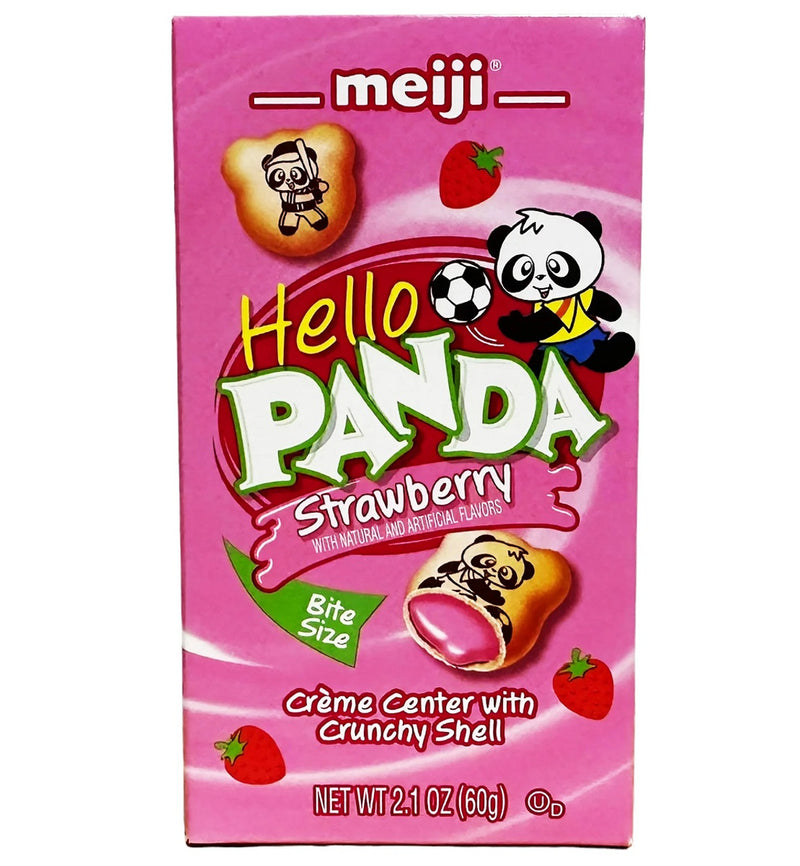 Meiji - Galletas Hello Panda Rellenas de Crema de Fresa 