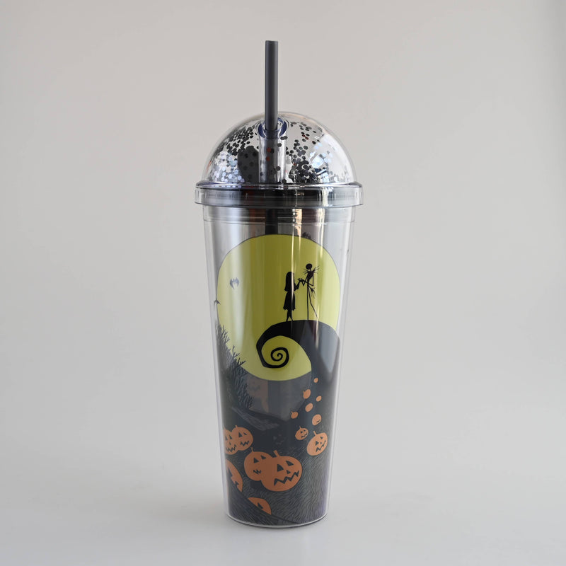 Cargue la imagen en el visor de la galería, The Nightmare Before Christmas - Spiral Hill Moon Graveyard 24oz Dome Top Travel Tumbler
