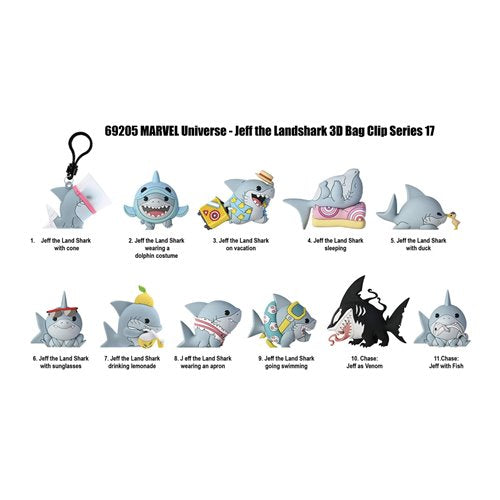 Chargez l'image dans la visionneuse de la galerie, Monogram Marvel Jeff the Land Shark Series 17 3D 1 piece Foam Bag Clip, Blind Bag Figural
