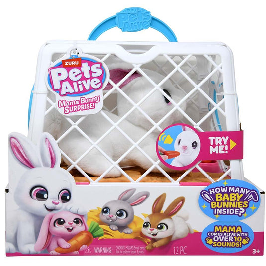 Zuru Pets Alive - Mama Bunny & Baby Surprise in open box Series 1 Plush