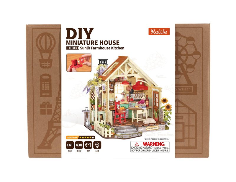 Load image into Gallery viewer, Robotime Rolife - Sunlit Farmhouse Kitchen DIY Miniature House
