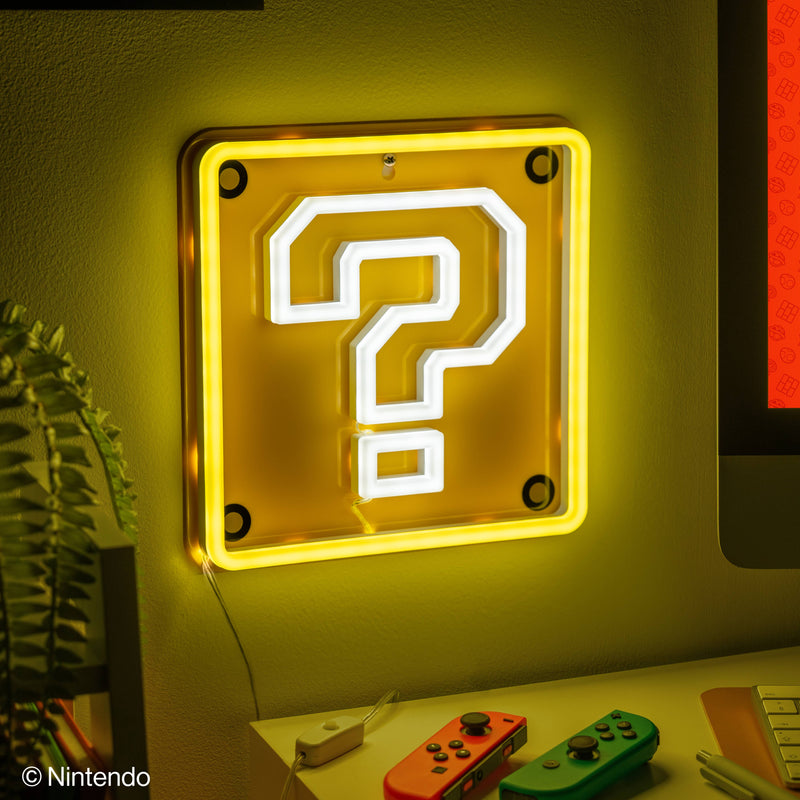 Chargez l'image dans la visionneuse de la galerie, Paladone Super Mario - Question Block Wall Mountable LED Neon Light
