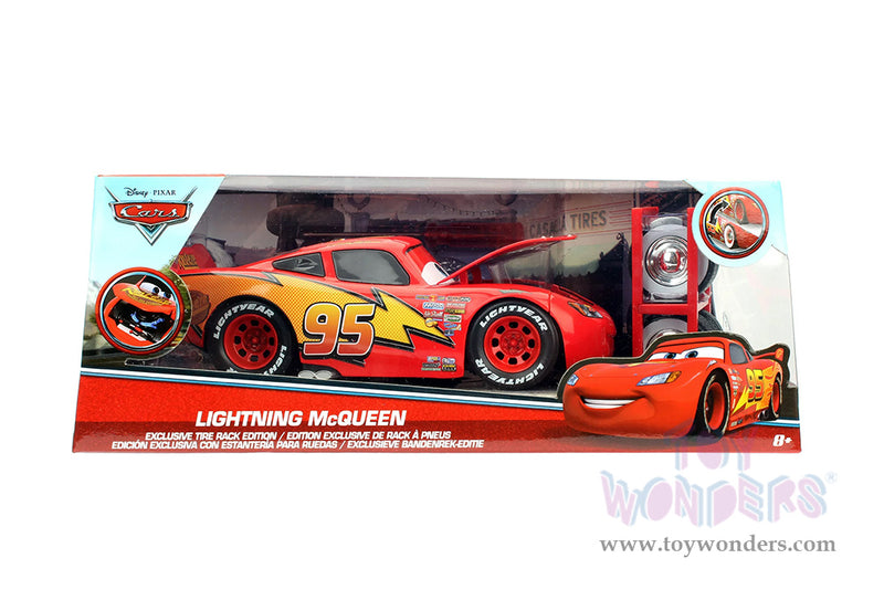 Load image into Gallery viewer, Jada Toys - Hollywood Rides: Lightning McQueen #95 Red with Extra Wheels Disney &amp; Pixar Figurine 1:24 Scale Car
