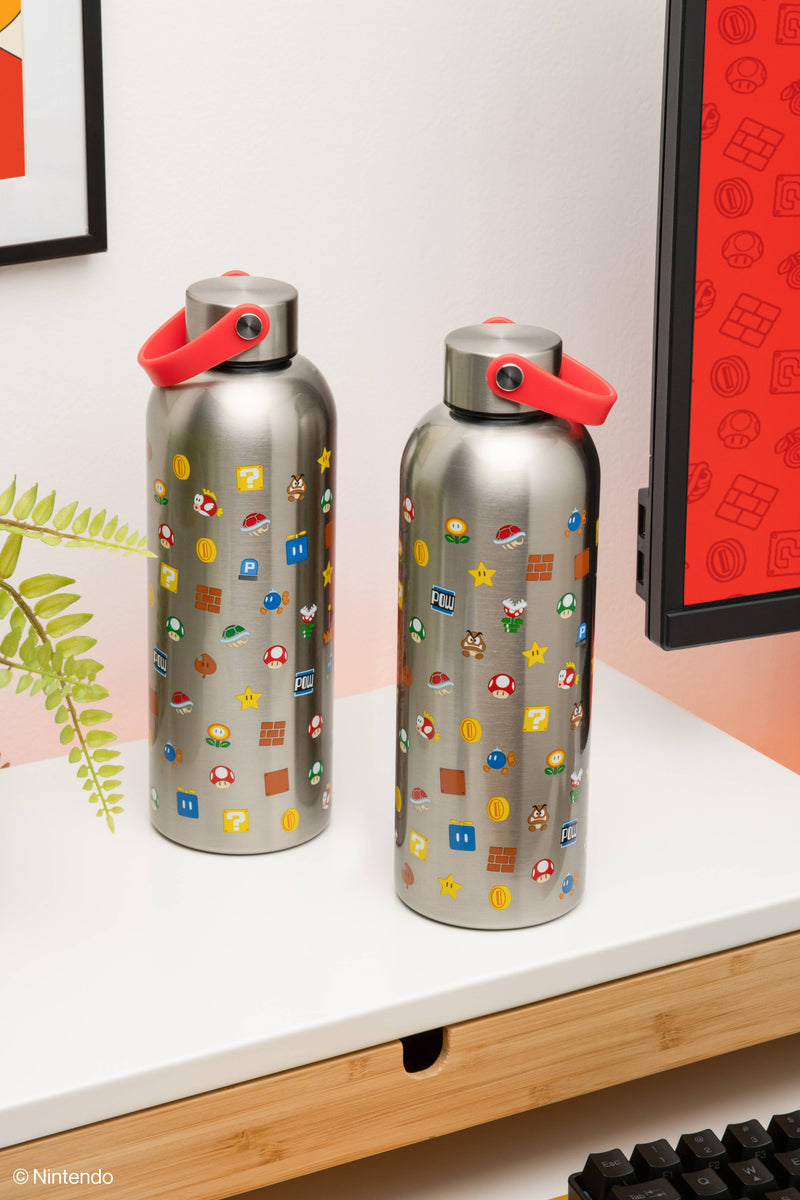 Load image into Gallery viewer, Paladone Super Mario Metal Water Bottle with Carry Loop
