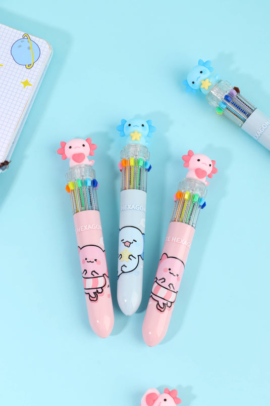 BC Mini Axolotl 10-Color Retractable 1 Single Ball Pen