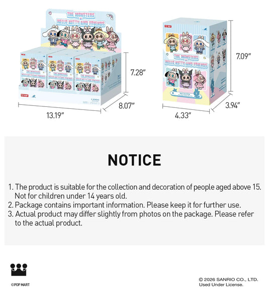 Labubu - The Monsters X Hello Kitty And Friends Series Vinyl Plush Doll Blind Box