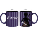 Wednesday Silhouette Purple Stripes 20oz Ceramic Mug