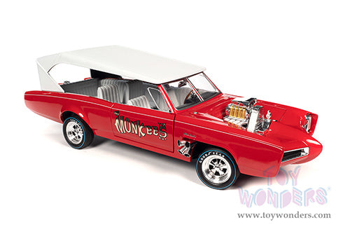 Load image into Gallery viewer, Auto World Silver Screen Machines - Monkeemobile with Four Monkees 1966 1/18 Scale Diecast Model Car
