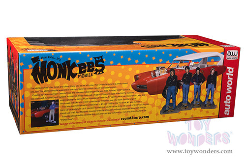 Load image into Gallery viewer, Auto World Silver Screen Machines - Monkeemobile with Four Monkees 1966 1/18 Scale Diecast Model Car
