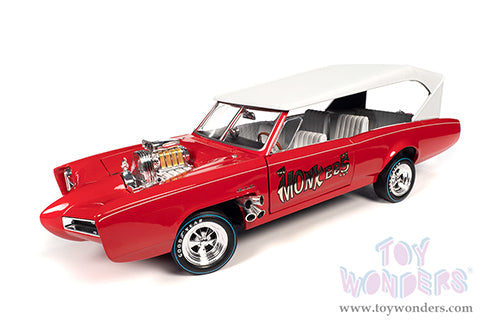 Load image into Gallery viewer, Auto World Silver Screen Machines - Monkeemobile with Four Monkees 1966 1/18 Scale Diecast Model Car
