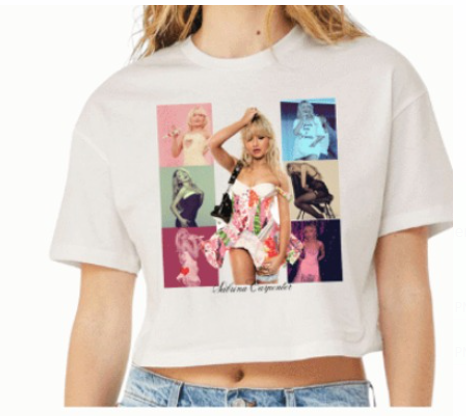 Sabrina Carpenter - Sabrina Carpenter Block Cropped BC Top Shirt