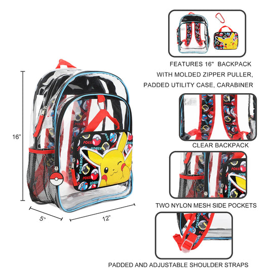 Bioworld Pokémon - Pikachu 3-Piece 16" Backpack