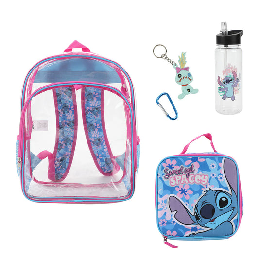 Bioworld Disney Lilo & Stitch - Sweet Yet Spacey 5-Piece 16" Backpack With Lunch Kit