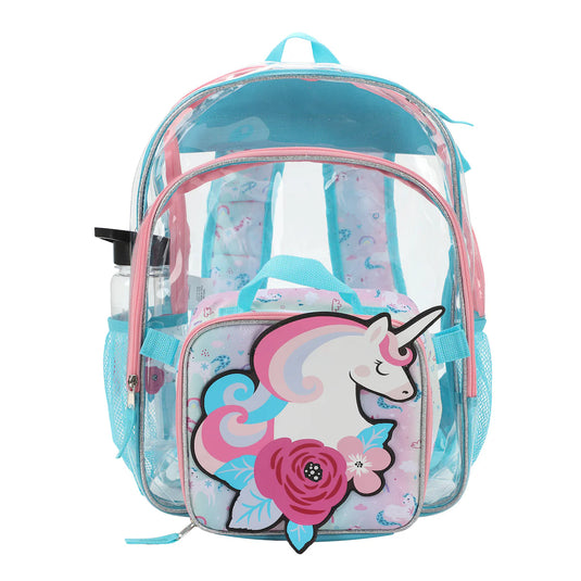 Unicorn - 3-Pieces Backpack & Lunchbox Set With Water Bottle