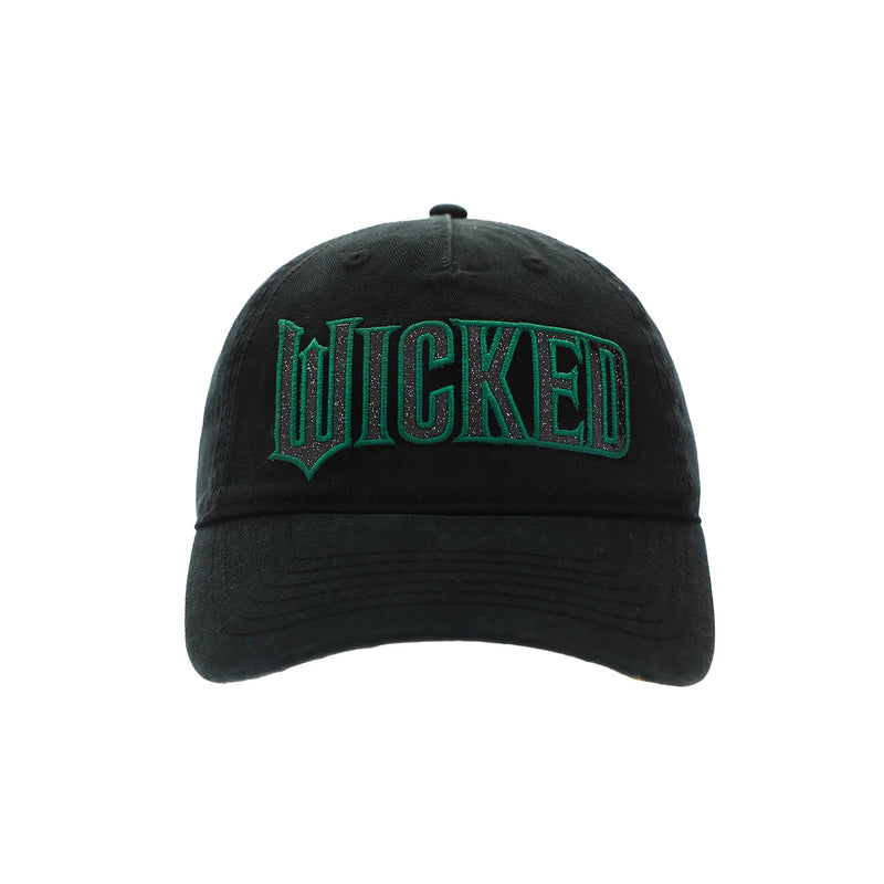 Load image into Gallery viewer, Disney Wicked - Glitter Print Logo Women's Black Curved Bill Snapback Hat
