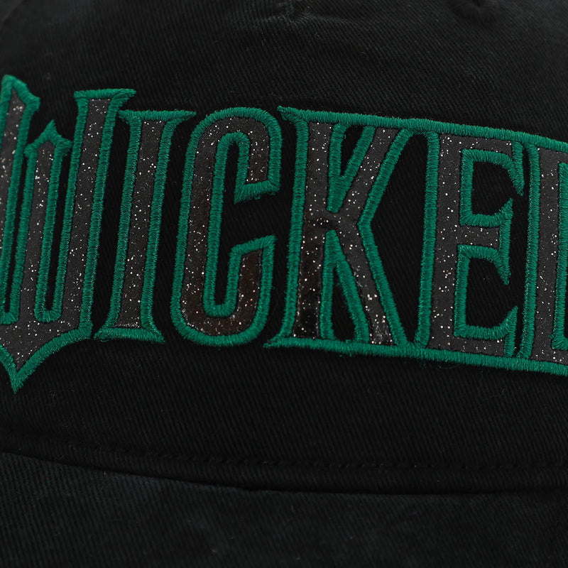 Load image into Gallery viewer, Disney Wicked - Glitter Print Logo Women's Black Curved Bill Snapback Hat

