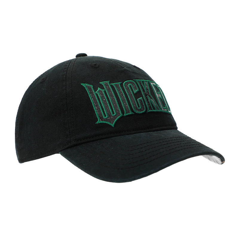 Load image into Gallery viewer, Disney Wicked - Glitter Print Logo Women's Black Curved Bill Snapback Hat
