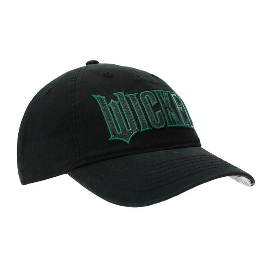 Disney Wicked - Glitter Print Logo Women's Black Curved Bill Snapback Hat