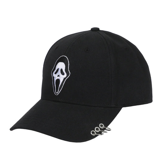 Bioworld Ghostface - Character Embroidered AOP Men's Black Snapback Hat